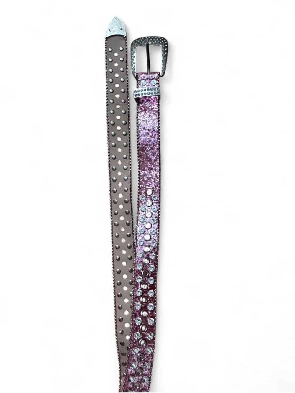 Pink Rhinestone Belt with Studded Buckle